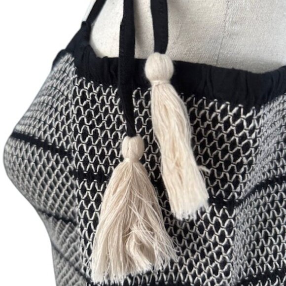 INC Cotton Embroidered Smocked Top Off shoulder Deep Black Petite Medium NWT - Picture 11 of 16